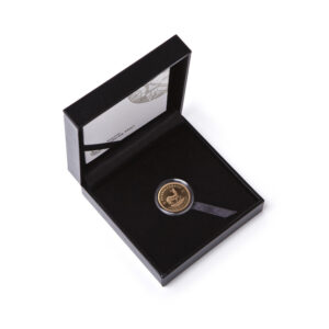 The 2021 1/4 oz Proof Gold Krugerrand is a 22-karat gold coin from the South African Mint, featuring the classic springbok design in a premium collector proof finish.