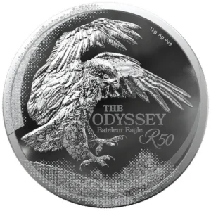 2025 1 kg Silver Odyssey Bateleur Eagle - Reverse
