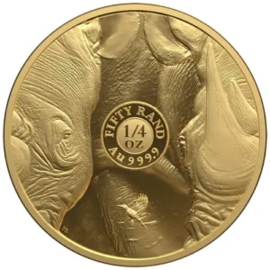 2025 1_4 oz Proof Gold Big Five Rhino - Series 3 - Reverse