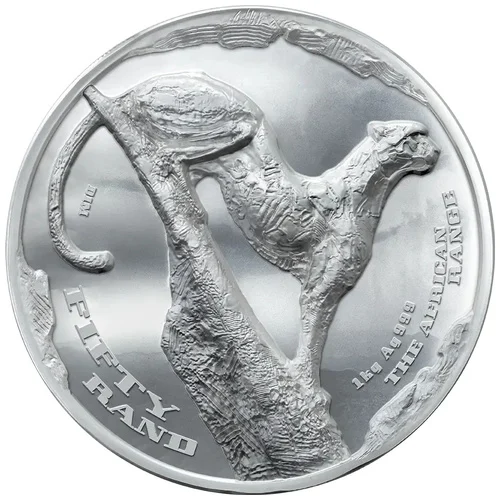 2026 1 kg Silver African Range Surveying Cheetah - Reverse