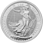 The 2026 1 oz Silver Britannia is a one-ounce .999 fine silver bullion coin from The Royal Mint, featuring King Charles III, Philip Nathan’s standing Britannia reverse with four security features, and a £2 legal tender face value.