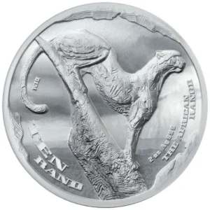 The 2026 2 oz Silver African Range Surveying Cheetah is a two-ounce .999 fine silver high-relief proof coin from the South African Mint, launching The African Range series in partnership with sculptor Dylan Lewis.
