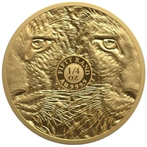 The 2026 1/4 oz Proof Gold Big Five Leopard is a quarter-ounce .9999 fine gold coin from the South African Mint, featuring the Series III leopard design in an exclusive limited proof presentation.